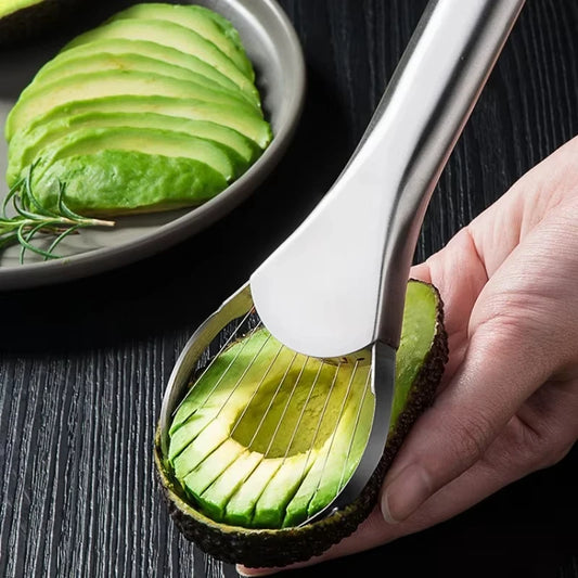 Stainless Steel Avocado Slicer & Pitter – 3-in-1 Kitchen Tool